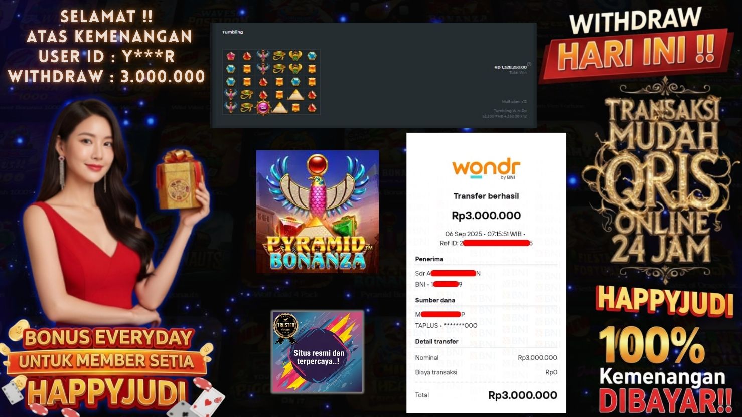 HAPPYJUDI JACKPOT SLOT PYRAMID BONANZA